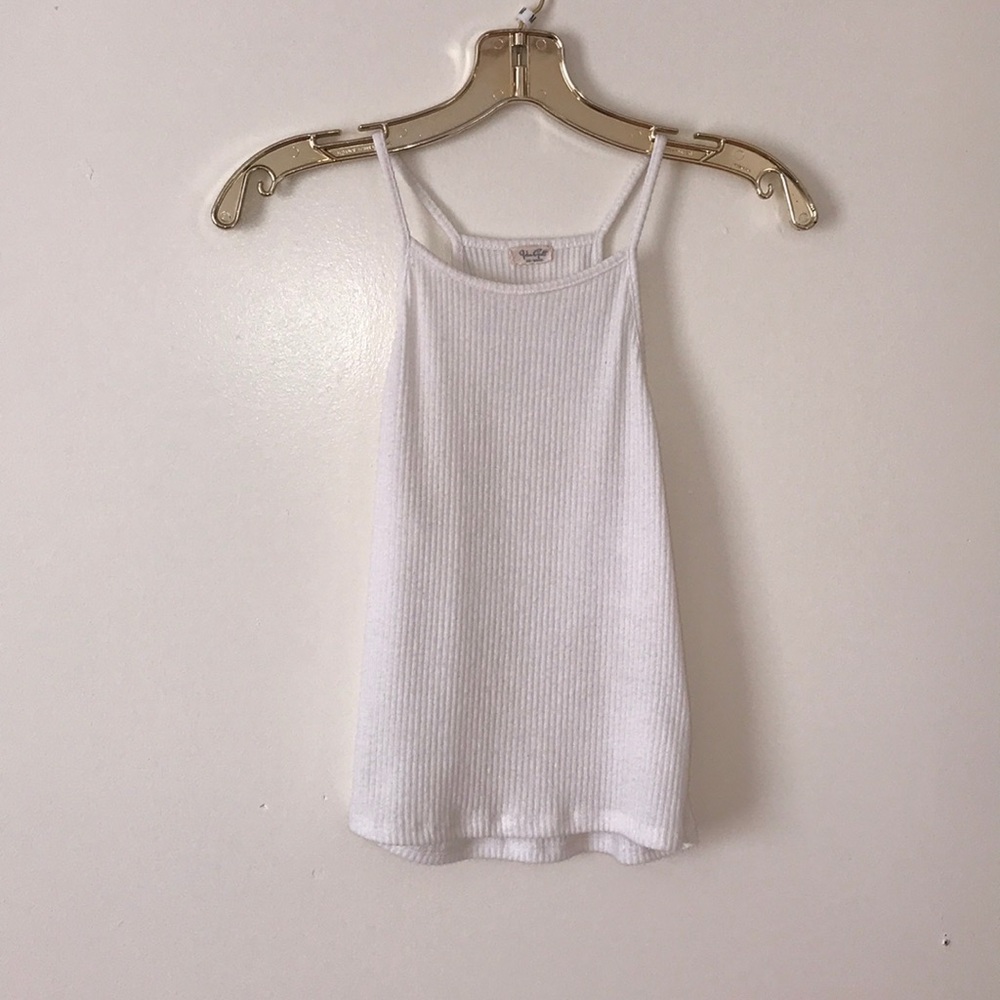 Brandy Melville cropped white tank top